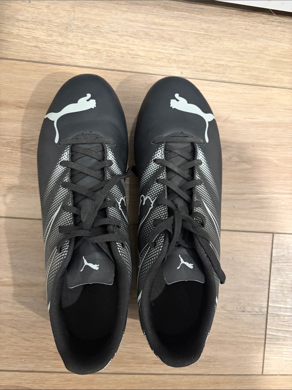 Puma Men's Black with White Logo Soccer Cleats
